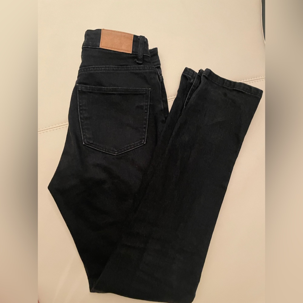 Zara women’s black denim split hem bootcut jeans